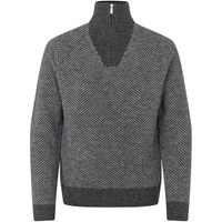 Produktbild von Kingsland KLAndrew Herren Pullover mit Reißverschlusskragen in Grau aus Wolle und Alpaka Größe XL