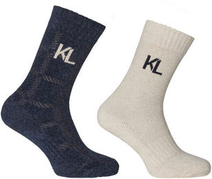 Kingsland KLAshley Socken 2er Pack aus Polyester und Elasthan in Beige Blau Braun Größe 35/37 – Bild 1 von 1