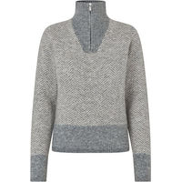 Produktbild von Kingsland KLAudrey Strickpullover Damen mit Reißverschluskragen light grey melange Größe M