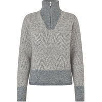 Produktbild von Kingsland KLAudrey Strickpullover Damen mit Reißverschluskragen light grey melange Größe XL