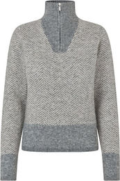 Kingsland KLAudrey Strickpullover Damen mit Reißverschluskragen light grey melange Größe XS – Bild 1 von 1