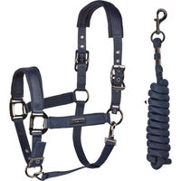 Produktbild von Kingsland Navy Cob Nylonhalfter mit Führstrick für Vollblut in Blau