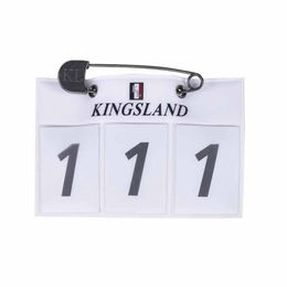 Produktbild von Kingsland Startnummern KL Classic 3-stellig 2er Pack mit Sicherheitsnadel in Weiß aus Silikon