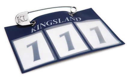 Kingsland Startnummern KL Classic 3-stellig Blau 2er Pack mit Sicherheitsnadel aus Silikon – Bild 1 von 1