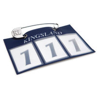 Produktbild von Kingsland Startnummern KL Classic 3-stellig Blau 2er Pack mit Sicherheitsnadel aus Silikon