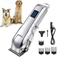 Produktbild von KINSI Hundeschermaschine und Hundetrimmer-Set für Hunde und Katzen aus Edelstahl in Silber mit Zubehör für alle Felltypen und Größen