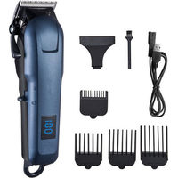 Produktbild von KINSI Hundeschermaschine und Hundetrimmer-Set für Hunde und Katzen in Blau mit Edelstahl-Zubehör für die Fellpflege