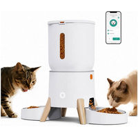Produktbild von KINSI Katzenfutterautomat mit 5L Behälter und 2 Näpfen App Steuerung via WiFi sowie Voice Recorder in Weiß