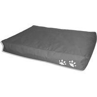 Produktbild von Kinzler Hundekissen Grau mit Pfotendruck Outdoorfähig 70x100x15 cm