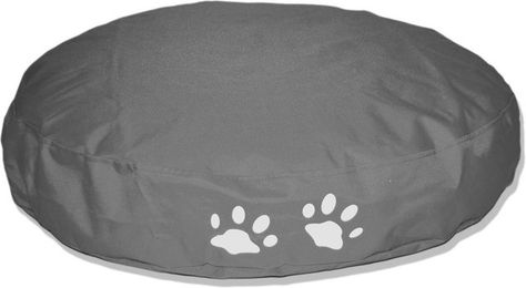 Produktbild von Kinzler Katzenkissen Rund mit Pfotendruck Grau 70x12 cm Outdoorfähig