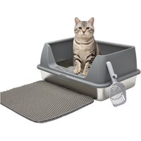 Produktbild von kisidus Haubentoilette für Katzen aus Edelstahl Silber 60 x 40 x 25 cm