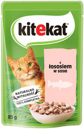 Kitekat Katzen Nassfutter Lachs Stückchen in Sauce für adulte Katzen 10x85g - 10 x 85 g – Bild 1 von 2