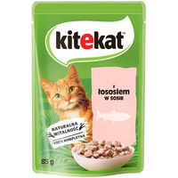 Produktbild von Kitekat Katzen Nassfutter Lachs Stückchen in Sauce für adulte Katzen 10x85g - 10 x 85 g