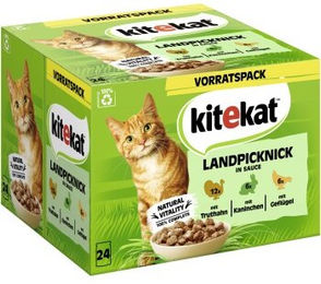 Kitekat Katzen Nassfutter Landpicknick mit Truthahn und Kaninchen in Sauce 24x85 g - 24 x 85 g – Bild 1 von 4