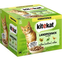 Produktbild von Kitekat Katzen Nassfutter Landpicknick mit Truthahn und Kaninchen in Sauce 24x85 g - 24 x 85 g