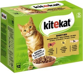 Kitekat Katzen Nassfutter Markt-Mix Stückchen in Gelee Adult 12x85 g - 12 x 85 g – Bild 1 von 7