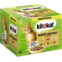 Produktbild von Kitekat Katzen Nassfutter Multipack Bunte Vielfalt Stückchen in Sauce Rind Huhn Lachs Adult 24x85 g - 24 x 85 g