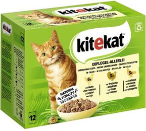 Kitekat Katzennassfutter Geflügel-Allerlei Stückchen in Gelee für adulte Katzen 48x85g - 12 x 85 g – Bild 1 von 8