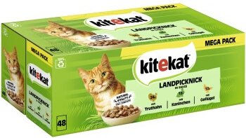 Kitekat Landpicknick Katzenfutter Stückchen in Sauce ohne Konservierungsstoffe 48 x 85 g - 48 x 85 g – Bild 1 von 4