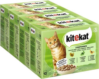 Kitekat Nassfutter für erwachsene Katzen mit Truthahn, Kaninchen und Geflügel in Sauce, 48x85g - 48 x 85 g – Bild 1 von 8