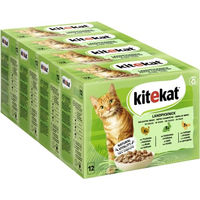 Produktbild von Kitekat Nassfutter für erwachsene Katzen mit Truthahn, Kaninchen und Geflügel in Sauce, 48x85g - 48 x 85 g
