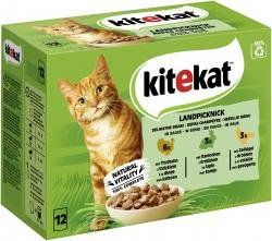Kitekat Nassfutter für Katzen Landpicknick Stückchen in Sauce mit Truthahn, Kaninchen und Geflügel 12 x 85 g - 12 x 85 g – Bild 1 von 6