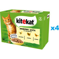 Produktbild von Kitekat Nassfutter Stückchen in Gelee Huhn Pute Geflügel für adulte Katzen 48x85 g - 48 x 85 g