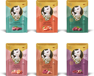 KITTY Cat Paté Mix 2 Katzen Nassfutter Probierpaket mit Geflügel getreidefrei 6 x 85 g – Bild 1 von 2