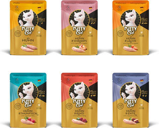 KITTY Katzen Nassfutter Filet in Paté Mixpaket 6 x 85 g Getreidefrei mit Lachs - 6 x 85 g – Bild 1 von 3