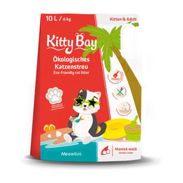 KittyBay Meowtini Katzenstreu aus weißem Maniokmehl unparfümiert Klumpstreu Bio 10 l - 10 l – Bild 1 von 3