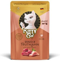 KittyCat Nassfutter Katze Adult Paté Rind und Truthahn mit hohem Fleischanteil 6x85 g – Bild 1 von 3