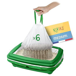 KIVIKS Zero-Waste Filterbeutel für Katzenstreu Set mit 6 Stück Größe M Weiß Transparent – Bild 1 von 5
