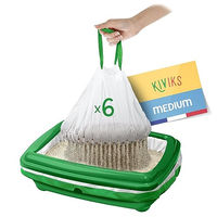 Produktbild von KIVIKS Zero-Waste Filterbeutel für Katzenstreu Set mit 6 Stück Größe M Weiß Transparent