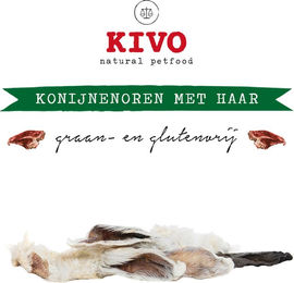 Kivo Naturkauartikel Hasenohren mit Haaren für Kaninchen 100 g – Bild 1 von 2