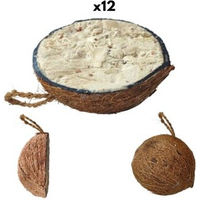 Produktbild von KLASEBO Vogelfutter mit Erdnüssen in 12 halben Kokosnüssen für Wildvögel 3000g