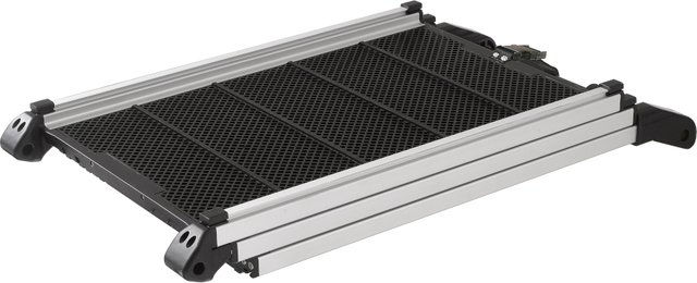 Produktbild von Kleinmetall Hunderampe DogWalk3 XL aus Aluminium für Riesenrassen mit Griff und Verschluss Schwarz Silber 193 x 41 cm