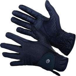 Produktbild von KM Elite Silikon Reithandschuhe Driving Unisex Schwarz Blau Taille 7,5