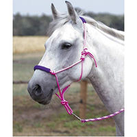 Produktbild von Knotenhalfter-Set TWO-TONE für Warmblut Pferde in Pink und Lila aus Stoff