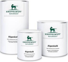 Produktbild von Knuffelwuff Algenkalk Mineralfutter Pulver für Hunde aller Altersstufen 100g