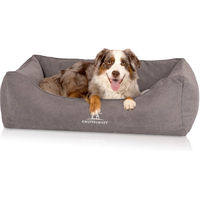Produktbild von Knuffelwuff Baltimore orthopädisches Hundebett mit Fächer-Wendekissen in Grau Grösse L aus Velours