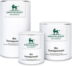 Produktbild von Knuffelwuff Bio-Seealgenmehl Pulver zur Unterstützung von Haut, Fell und Verdauung 400g