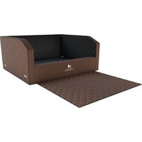 Produktbild von Knuffelwuff Cargo Hunde Transportbox für das Auto mit Memory Foam Liegefläche und abwaschbarem Kunstleder in Braun/Schwarz 90 x 65 x 39cm