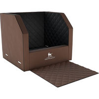 Produktbild von Knuffelwuff Cargo Hunde Transportbox für den Autositz mit Memory Foam Liegefläche und abwaschbarem Kunstleder Braun/Schwarz 55 x 45 x 35 cm