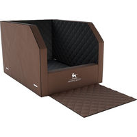 Produktbild von Knuffelwuff Cargo Hunde Transportbox für den Autositz mit Memory Foam Liegefläche und abwaschbarem Kunstleder Braun/Schwarz Größe 3