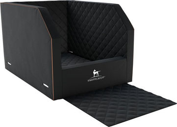 Knuffelwuff Cargo Hundetransportbox für den Autositz Schwarz Größe M aus Kunstleder – Bild 1 von 10