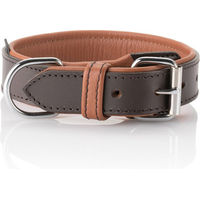 Produktbild von Knuffelwuff Detroit Hundehalsband aus Leder mit Schnallenschutz Braun/Orange 50-58 cm