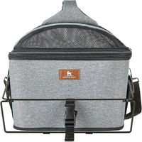 Produktbild von Knuffelwuff Fahrradkorb für Gepäckträger inklusive Halterung aus Polyester in Grau für kleine Tiere