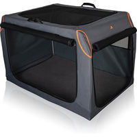 Produktbild von Knuffelwuff Faltbare Hundebox Transportbox XL mit Aluminiumgestell und Nylon in Silber Grau