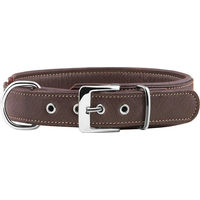 Produktbild von Knuffelwuff Glendale Hundehalsband aus weichem Echtleder Braun 38-45 cm