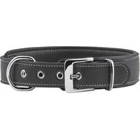 Produktbild von Knuffelwuff Glendale Hundehalsband aus weichem Echtleder Schwarz 53-60cm